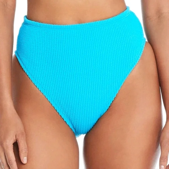 Bleu by Rod Beattie Women's Blue High Waisted Bikini Bottoms Sizes 12, 14 - Picture 1 of 12